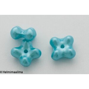 Estrela tsekkiläinen 4-apila helmiäislasihelmi 7 x 4 mm, turkoosi, 10 kpl
