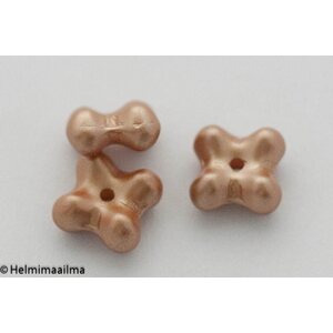 Estrela tsekkiläinen 4-apila helmiäislasihelmi 7 x 4 mm, kulta, 10 kpl