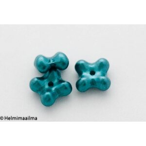 Estrela tsekkiläinen 4-apila helmiäislasihelmi 7 x 4 mm, petrooli, 10 kpl