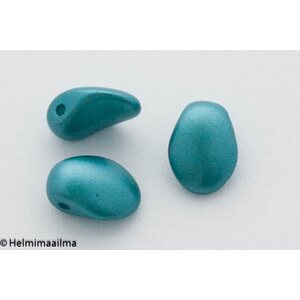 Estrela Tulppaanin terälehti helmiäislasihelmi petrooli 8 x 6 mm, 10 kpl