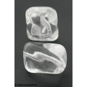 Estrela lasihelmi iso viistetty suorakulmio kirkas, n. 18x13x11 mm, 1 kpl