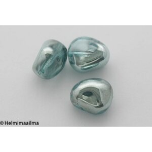 Estrela lasihelmi nugetti hento vaaleanvihreä + vaaleanvihreä kiiltäväpintainen päällyste, 15x13x10 mm, 1 pcs