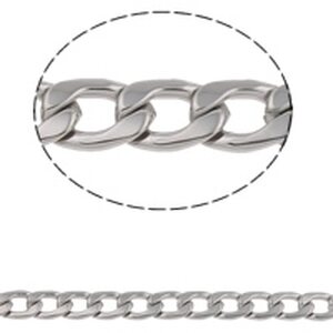Litteä ketju ruostumatonta terästä 4.5x3x0.8mm, 1 metri