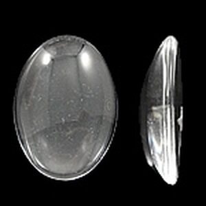 Lasikapussi kirkas soikea puolipyöreä 13 x 18 x 4 mm, 10 kpl