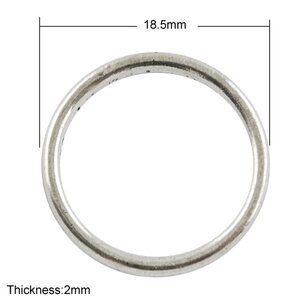 Korulinkki rengas 18,5 mm antiikkihopea, 10 kpl