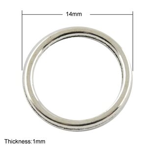 Korulinkki rengas 14 mm antiikkihopea, 10 kpl