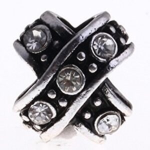 Pandora metallihelmi kirkkailla kristalleilla antiikkihopea 10 x 10 x 11 mm, 1 kpl