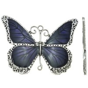 Riipus emaloitu tumma sini-violetti perhonen 86 x 64 mm, 1 kpl