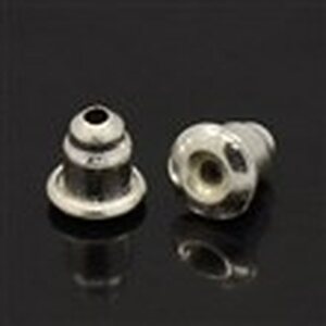 Tulpat korvakoruihin hopeanvärinen 5x5 mm, 20 kpl (10 paria)