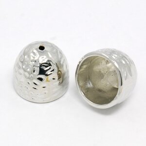 Nauhanpää taottu pinta platinanvärinen 16 x 14 mm, 2 kpl