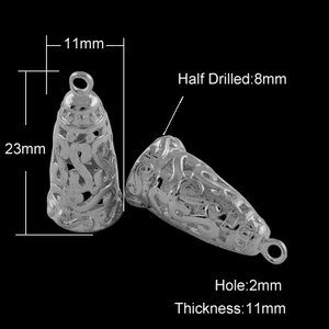 Nauhanpää filigree 23 x 11 x 11 mm hopeanvärinen, 1 kpl