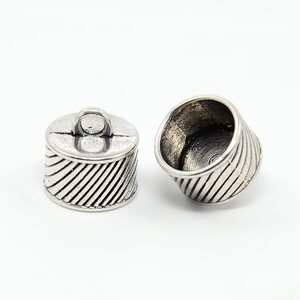 Nauhanpää 16 x 11 mm antiikkihopea, 2 kpl