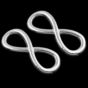 Korulinkki Eternity/Infinity hopeanvärinen 33 x 13 mm, 10 kpl