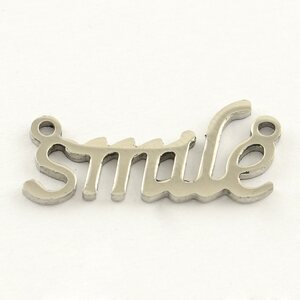 Korulinkki "Smile" 21,5 x 10 mm ruostumaton teräs, 1 kpl
