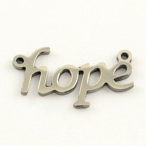 Korulinkki "Hope" 21 x 10 mm ruostumaton teräs, 1 kpl