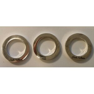 Metallihelmi / rengas "Tartu hetkeen" 22 mm hopeanvärinen, 1 kpl (II-laatu)