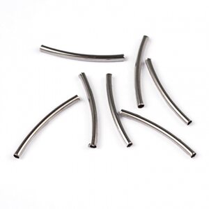 Metallihelmi putki hiukan kaareva 25x2mm, n. 1 mm reikä, 10 kpl