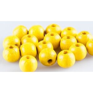 Preciosa Tsekkiläinen puuhelmi keltainen pyöreä 18 mm, 2 kpl