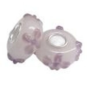 Pandora lamppuhelmi ametisti vaaleapurppura kohokukilla 17 x 7 mm, 1 kpl