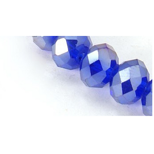 Lasihelmi fasetti abakus sähkön sininen n. 12 x 8 mm, 5 kpl
