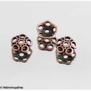 Helmihattu kupari kukka 8 mm, 10 kpl