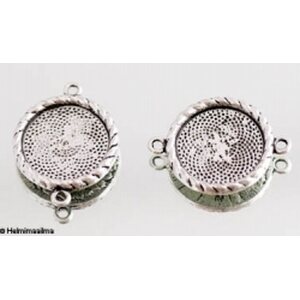 Täytettävä korupohja / kapussipohja linkki antiikkihopea 25 mm, sisähalk. 20 mm, 2 kpl