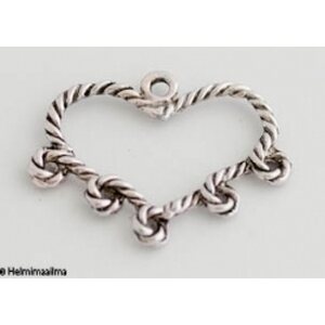 Linkki sydän 5:llä silmukalla 29x34 mm, 4 kpl