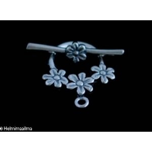 Salpalukko kukat 12,5 mm, 925 sterlinghopeaa, 1 pari