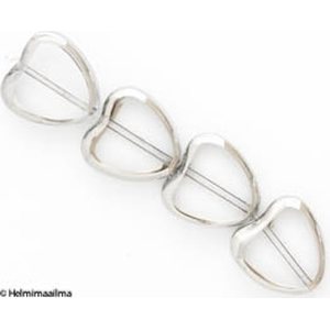 Kristallihelmi kirkas sydän 14 mm hopeanvärinen kehys, 1 kpl