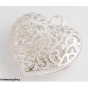 Riipus filigree sydän hopeanvärinen 50 mm, 1 kpl