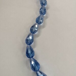 Fasettihiottu pisarahelmi vaaleansininen AB-päällystetty 15x10 mm, 2 kpl