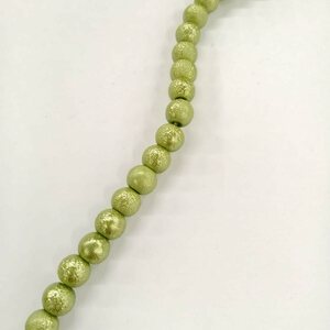 Lasihelmi kuupinta pyöreä 8 mm vihreä, n. 82 cm nauha