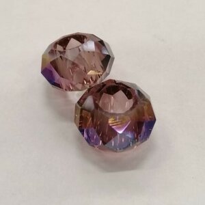 Pandora särmikäs lasihelmi 14 x 9 mm ametisti, AB-päällystetty 1 kpl