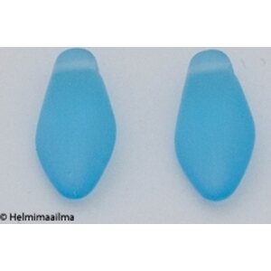 Tsekkiläinen lasihelmi huurrettu turkoosi 15 x 7 mm tikari / pisara, 20 kpl