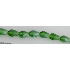 Fasettihiottu pisarahelmi vaaleanvihreä AB-päällystetty 15x10 mm, 2 kpl