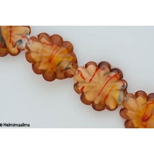 Lamppuhelmi litteä keskeltä hiukan paksumpi oranssi 25x30 mm, 1 kpl