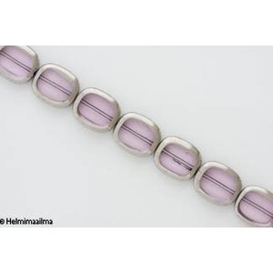 Kristallihelmi vaaleanpunainen hopeanvärinen kehys 14x12x4 mm, n. 33 cm nauha