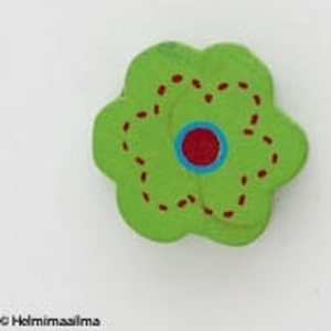Puuhelmi kukka vihreä 14,5x5 mm, 1 kpl