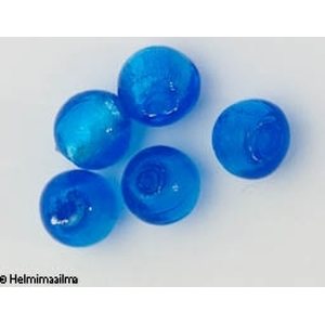 Hopeafoliohelmi pyöreä 10 mm, sininen, 1 kpl