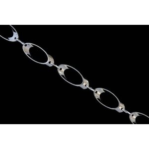 Ketju hopeoitu 19x8 mm lenkit, 1 metri