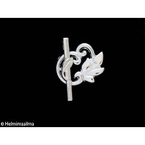 Salpalukko lehtikuvio 19x24 mm hopeanvärinen, 4 paria