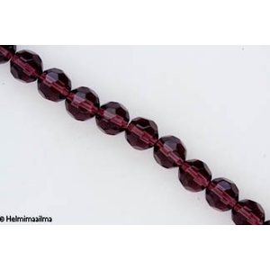 Kristallihelmi särmikäs pyöreä 10 mm, ametisti, n. 34 cm nauha