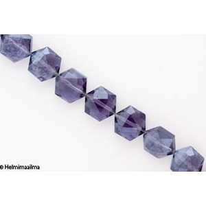 Kristallilasihelmi liila särmikäs 6-kulmainen halk. 16 mm, 1 kpl