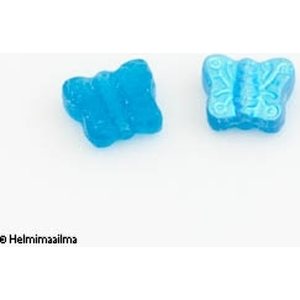 Tsekkiläinen lasihelmi perhonen turkoosi + AB, 9x11 mm, 10 kpl