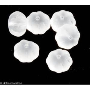 Tsekkiläinen lasihelmi abakus matta läpinäkyvä kirkas viisteillä 11x7 mm, 5 kpl