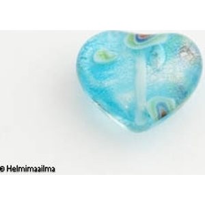 Hopeafoliosydän 20 mm turkoosi, 1 kpl