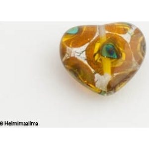 Hopeafoliosydän 20 mm meripihka, 1 kpl