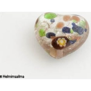 Hopeafoliosydän 20 mm kirkas kirjava, 1 kpl