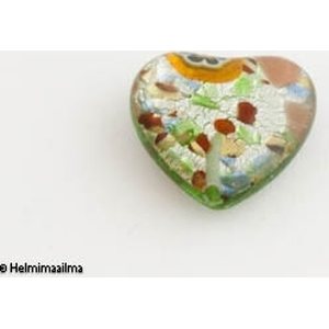 Hopeafoliosydän 20 mm vihreä, 1 kpl