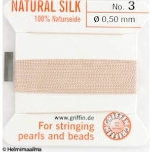 Griffin helmisilkki No 3 (0.50 mm) vaalea pinkki, 2 m